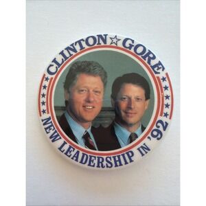1992 Clinton Gore Presidential Election Pinback Button Pin 2.25"